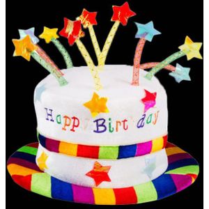 Hoed regenboog taart - happy birthday