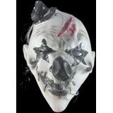 Halloween masker horror clown - Wit/zwart - Latex