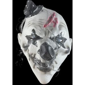 Halloween masker horror clown - Wit/zwart - Latex