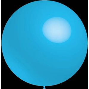 Lichtblauwe ballonnen - Metallic rond - 28cm