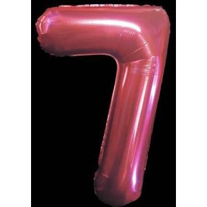 Cijfer ballon roze - 97cm - Cijfer zeven