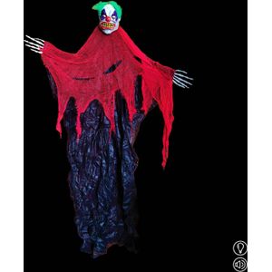 Halloween hangdecoratie clown met LED - 213cm