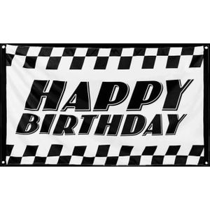 Polyester banner racing - happy birthday
