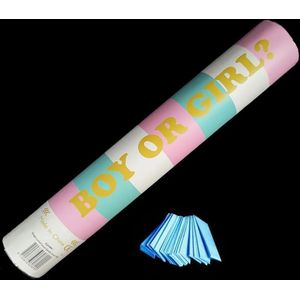 Budget confetti kanon Gender reveal - Blauw - 30cm