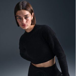 Nike - Phoenix Fleece Top - Korte Oversized - Zwart - 80% Katoen/20% Polyester