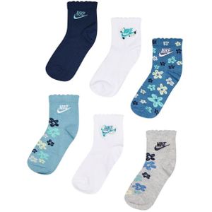 Nike Kids Ankle 6 Pack Unisex Sokken - Grijs - Maat: 27 - 35 - Katoen - Foot Locker