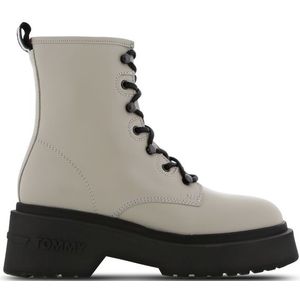 Tommy Jeans Lace Up Dames Schoenen - Grijs - Maat: 36 - Leer - Foot Locker