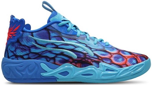 PUMA - MB.04 Lo Alien Skins - Basketbalschoenen - Blauw/Roze/Groen - Nitrofoam