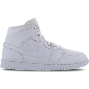 Jordan 1 Mid Dames Schoenen - Wit  - Leer, Synthetisch - Foot Locker