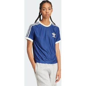 Adidas 3 Stripes Dames T-shirts - Blauw  - Katoen Canvas - Foot Locker