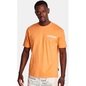 Napapijri Theo Heren T-shirts - Oranje  - Katoen Jersey - Foot Locker