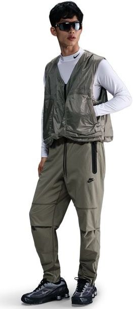 Nike - Tech Sportswear - Trainingsbroek - Grijsgroen/Zwart - Nylon/Elastaan