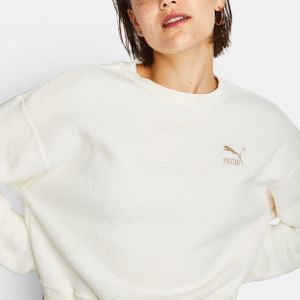 Puma Classics Dames Sweatshirts - Wit  - Katoen Fleece - Foot Locker