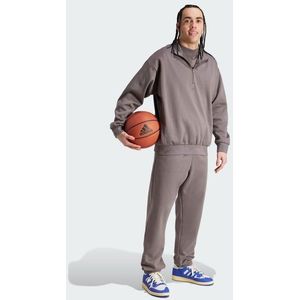 Adidas One Bball Half-zip Heren Sweatshirts - Bruin  - Katoen Canvas - Foot Locker