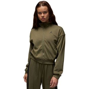 Jordan Knit Dames Jassen - Olijf - Maat: S - Katoen Jersey - Foot Locker