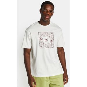 Puma T7 Lux Aop Heren T-shirts - Wit  - Katoen Jersey - Foot Locker