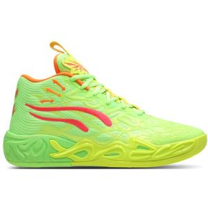 PUMA - MB.04 - Basketbalschoenen - Roze/Groen/Geel - Ademend Bovenwerk