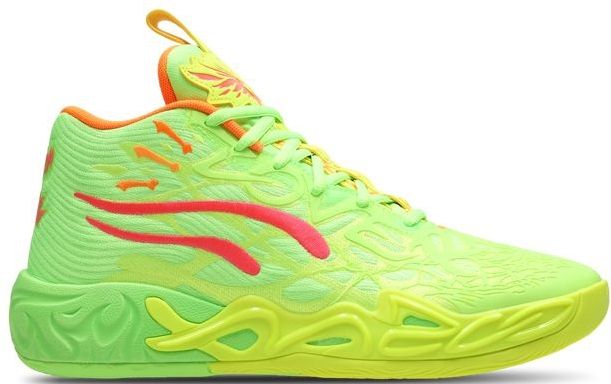 PUMA - MB.04 - Basketbalschoenen - Roze/Groen/Geel - Ademend Bovenwerk