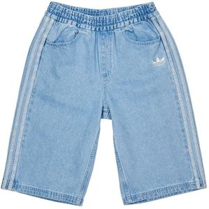 Adidas Minecraft Denim Unisex Korte Broeken - Blauw - Maat: 129 - 134 CM - Katoen Keperbinding - Foot Locker