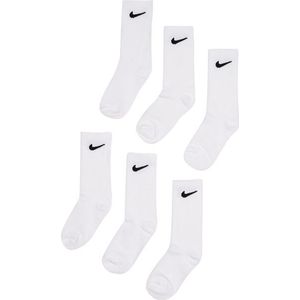 Nike - Kids Crew 6 Pack - Unisex Sokken - Wit - Katoen