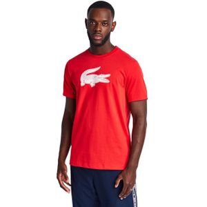 Lacoste Big Croc Logo T-shirts Heren - Rood - Maat L