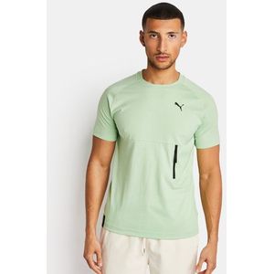 Puma tech Heren T-shirts - Groen  - Katoen Jersey - Foot Locker