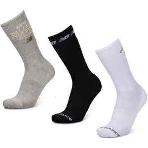 New Balance Crew 3 Pack Sokken Unisex - Wit - Maat 39-42 - Katoen