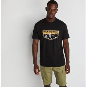 Napapijri Tee Heren T-shirts - Zwart  - Katoen Jersey - Foot Locker