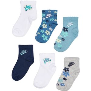 Nike Kids Ankle 6 Pack Unisex Sokken - Grijs - Maat: 23.5 - 27 - Katoen - Foot Locker