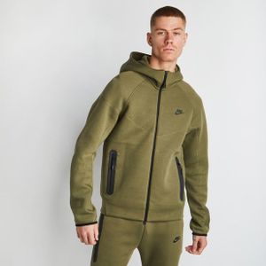 Nike Tech Fleece Heren Hoodies - Olijf  - Foot Locker