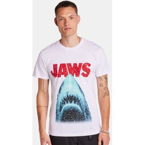 MERCHCODE Jaws Heren T-shirts - Wit  - Katoen Jersey - Foot Locker