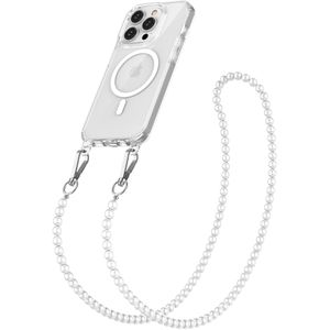 Solidenz Collection iPhone 16 Pro Max hoesje met afneembare koord - White pearls