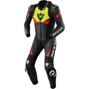 Leren Motorpak Rev'It! Piece Suit Argon 2 Zwart-Neon Geel