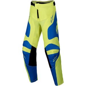 Crossbroek Kinderen Alpinestars Racer Veil Fluo Geel-Blauw