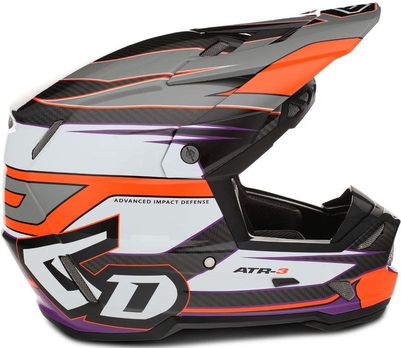 Crosshelm 6D ATR-3 Hyper Gloss Neon Oranje-Paars