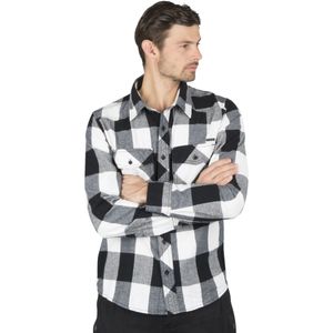 Overhemd Brandit Checkshirt Wit-Zwart