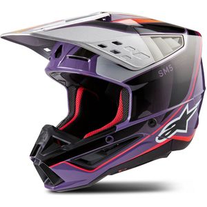 Crosshelm Alpinestars SM5 Sail Violet-Zwart-Zilver