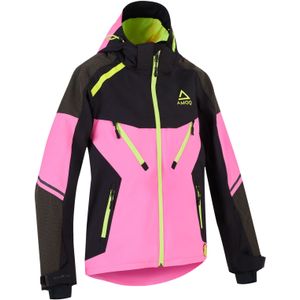Jas Dames AMOQ Orbit Snow Roze-Zwart-Hi-Vis