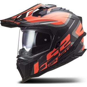 Adventure Helm LS2 MX701 EXPLORER Alter Mat Zwart-Neon Oranje