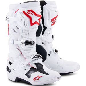 Crosslaarzen Alpinestars Tech 10 Supervented Wit-Helder Rood