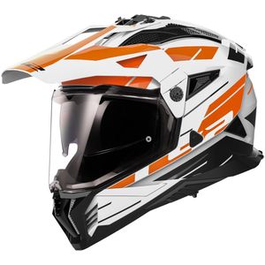 Adventure Helm LS2 MX702 Pioneer II Namib Wit-Oranje