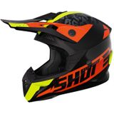 Crosshelm Kinderen Shot Pulse Airfit Zwart-Oranje-Neon Geel