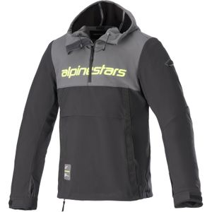 Motorhoodie Alpinestars Sherpa Tar Grijs-Zwart-Geel Fluo