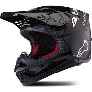 Crosshelm Alpinestars Supertech S-M10 Flood Zwart-Donkergrijs