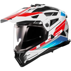 Adventure Helm LS2 MX702 Pioneer II Namib Wit-Blauw-Rood