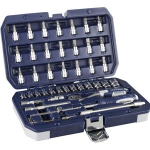 Proworks - Dopsleutelset - 46-delig - 1/4" - Inclusief Diverse Houders en Bits