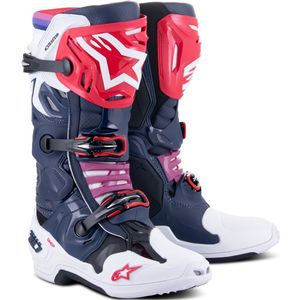 Crosslaarzen Alpinestars Tech 10 Supervented Marineblauw-Wit-Regenboog