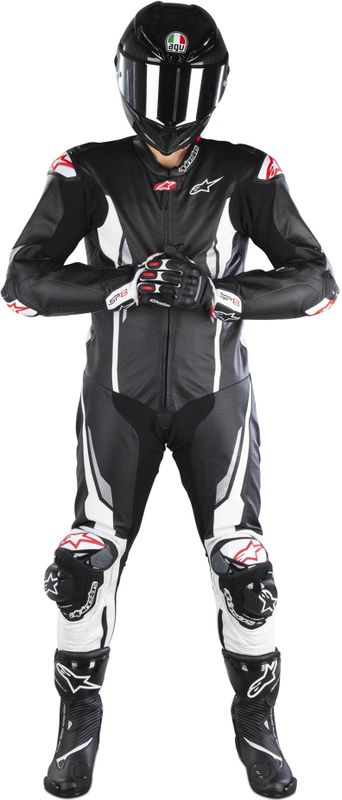 Leren Motorpak Alpinestars Racing Absolute Tech-Air® Zwart-Wit