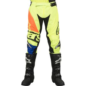 Crossbroek Alpinestars Techstar Factory Neongeel-Blauw-Zwart-Neon-oranje