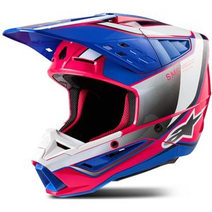 Crosshelm Alpinestars SM5 Sail Wit-Roze-Blauw Glazuur